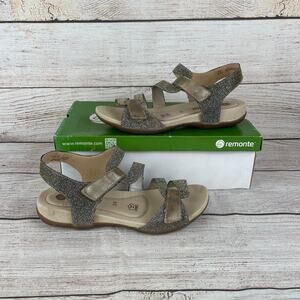 Remote YSNH R3259 Womens Sz 8 Sandals Gold Silver